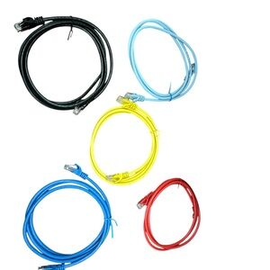 Colorful Ethernet Cat 5 Patch Cables Set of 5 New